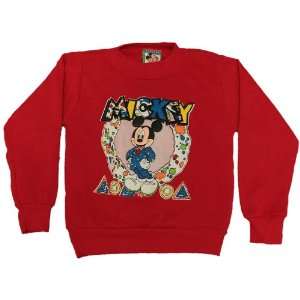  Toddler Size 3T Red Mickey Mouse Vintage Sweatshirt 