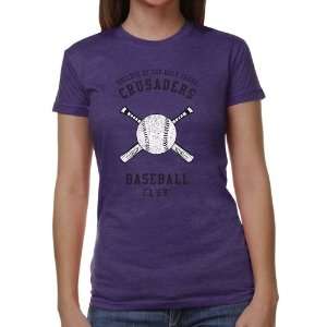 Holy Cross Crusaders Ladies Club Juniors Tri Blend T Shirt   Purple 