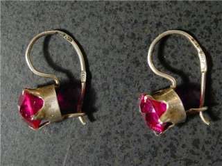 Antique Imperial Russian 84 Silver Earrings Rare  