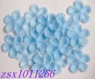 100 blue Silk Plum flower Petal wedding party favor 6.5  