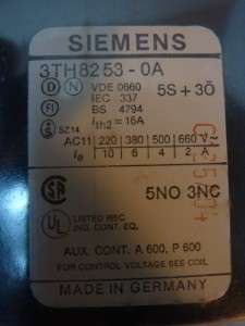NIB Siemens 3TH8253 0A Contactor #26251  