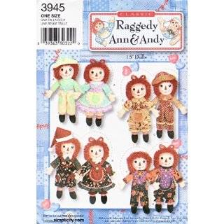  Simplicity Sewing Pattern 9447 Raggedy Ann and Andy Dolls 