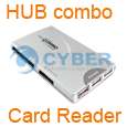 All in 1 Memory Card Reader USB Combo+3 HUB with clock  