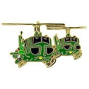  UH 1 Huey Two Helicopters Pin 1 1/2 Arts, Crafts 
