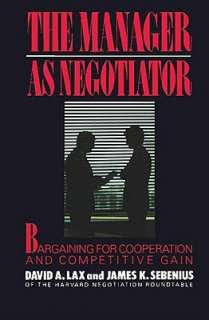 manager as negotiator david a lax hardcover $ 34 78