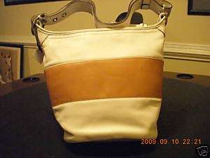 COACH LEATHER RUGBY DUFFLE BUCKET TOTE BAG PURSE F13357  
