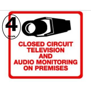 Security Decal   #205 4 Pack Video & Audio CCTV Security Surveillance 