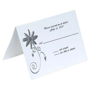 Response Card Funky Daisy Silver (50 Pack) Arts, Crafts 