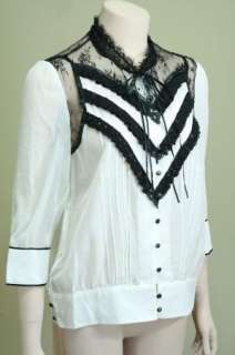 ROMANTIC semi sheer Shirt Top EVENING Victorian Goth fp  