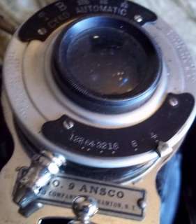 1912 patn dt Ansco Co Camera Binghamton NY No 9 box bellows black w 