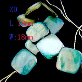   18*18mm Turquoise MOP Mother of Pearl Shell Square Loose Beads  