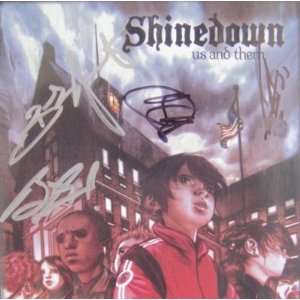  Shinedown BAND GROUP Signed Us & Them CD PROOF COA 