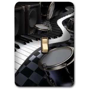 Contemporary Music Design Metal Light Switch Plate Cover Single Home 