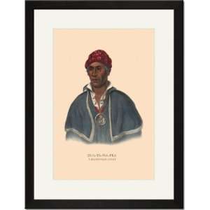  Black Framed/Matted Print 17x23, Qua Ta Wa Pea (A Shawanoe 