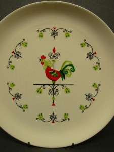   China WEATHERVANE Rooster Folk Dinner Plate Set 2 Dish 9 7/8  