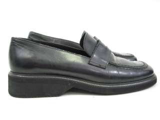 SESTO MEUCCI Girls Black Leather Loafers Shoes Sz 4  