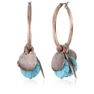   WEST VINTAGE AMERICA Oxidized Copper Tone Shaky Hoop Earrings Jewelry