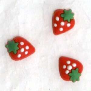 Zink Color Nail Art Red Soft Ceramic Strawberry 3Pc Cell 