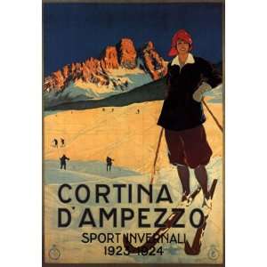 CORTINA DAMPEZZO WINTER SKI SPORT 1923 1924 ITALIAN FASHION GIRL 