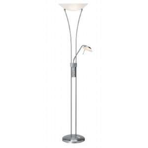  Brushed Steel Torchiere And Reading Lamp