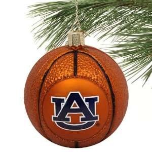  NCAA Auburn Tigers Glass Basketball Ornament Sports 