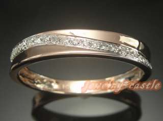   14K ROSE GOLD.13CT DIAMOND WEDDING HALF ETERNITY BAND ENGAGEMENT RING