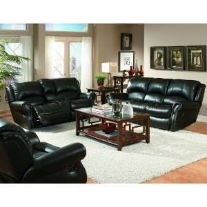   PHILLY COLLECTION BLACK LEATHER MOTION SOFA CHAIR NEW