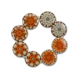  Découpage Autumn Colors Kaleidoscope Large Coin Bead 