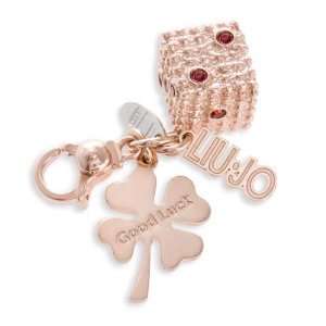 Liu Jo Ladies Pendant in Pink 925 Silver with Red Crystals, form Dice 