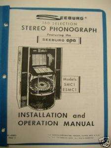 Seeburg SMC1 ESMC1 Jukebox Install & Operation Manual  