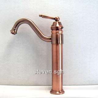 Antique Copper Bathroom Vessel Sink Faucet Mixer Tap A3  