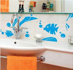 Ocean Fish with Seaweed removable vinyl art wall decals  