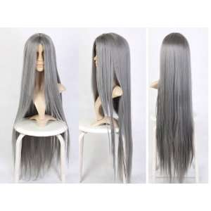    resistant extra long FF Sephiroth Yazoo Grey Wig