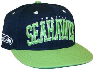 Seattle Seahawks Big Text 2 Tone Flatbill Snapback Hat  