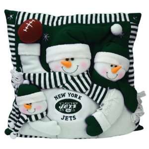   Jets Snowman Family Decorative Christmas Throw Pillow
