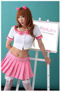 Dora Japan Sexy Naught Cosplay School bow Girl Uniform  