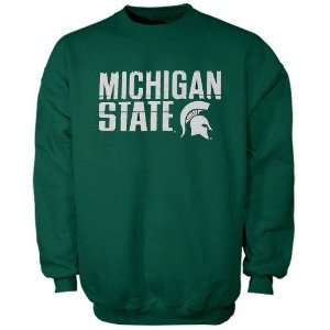  Michigan State Spartans Youth Green Crew Sweatshirt 