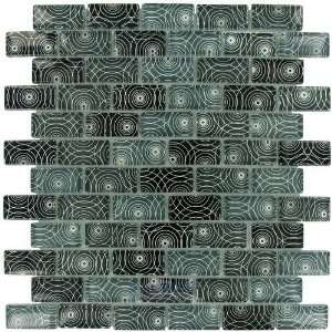 Illusion glass tile   7/8 x 1 7/8 brick glass mosaic tile in circles