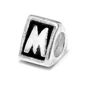 Letter M Alphabet Charm By Olympia   Compatible with Pandora & Troll 