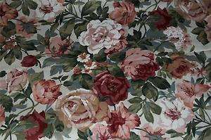   Atelier Originals Screen Print Scotchgarded Fabric w/Large Roses 1+Yds