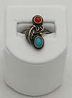 NAVAJO STERLING SILVER & 3 TURQUOISE HEALING VINTAGE RING~SIZE 4.5 