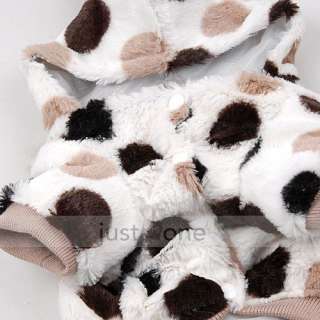   Doggie Clothes Cute Big Dot milk cow Winter Warm Jumpsuit Coat  
