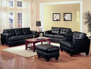 Pcs Samuel Contemporary Leather Sofa Set in 4 Colors  