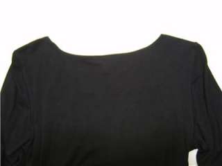 studio Womens Black Scoop Neck Sweater Dress Skirt PM Medium Top 3 