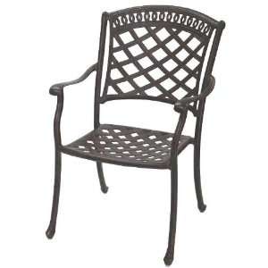 Darlee Sedona Cast Aluminum Outdoor Patio Dining Chair With Cushion 
