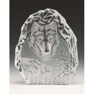 Engraved Lead Crystal    Moon Wolf 
