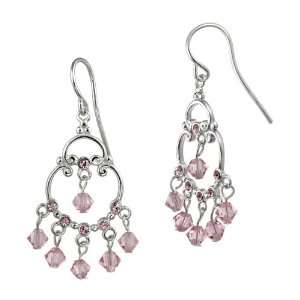  Sterling Silver and Pink Crystallized Swarovski Elements 