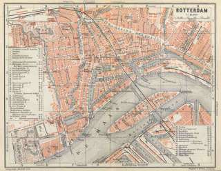 Netherlands Holland ROTTERDAM. Old Antique City Map Plan.1910  