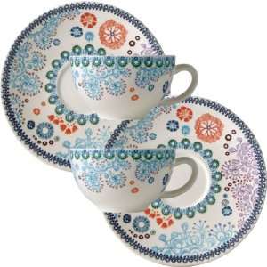  Gien Sultana Breakfast Cups And Saucers, Set Of 2
