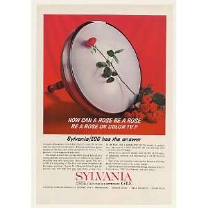  1964 Sylvania Color Bright 85 TV Picture Tube Rose Print 